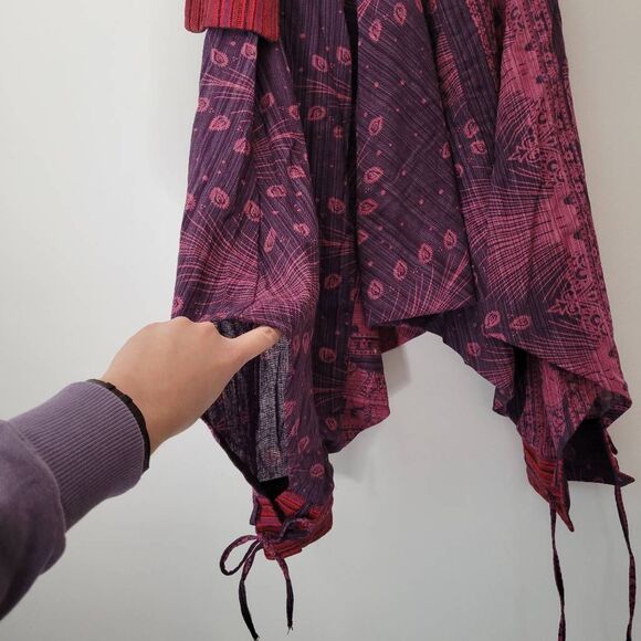 Karma Nepal Crafts Purple Pink Boho Harem Pants Festival Tribal Wrap Hem NWT - Picture 9 of 11